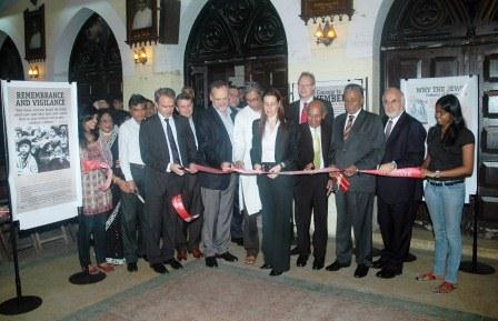 Consul General Mrs. Orna Sagiv inaugurating the Holocaust memorial photo-exhibition